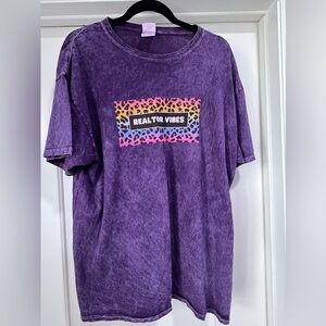 Unisex acid wash purple realtor shirt XL